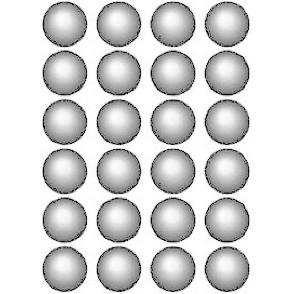 Кружок , 24 шт , Ø 1.2 см , силикон (белый)