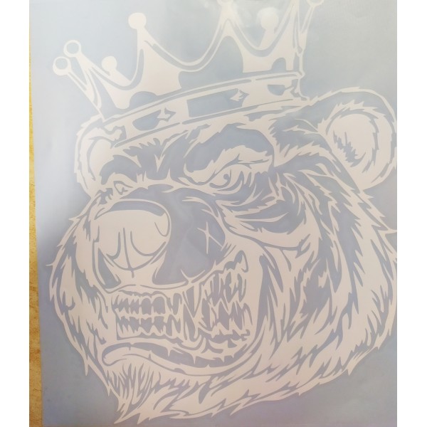 "Медведь (корона)" (25х30 см) белый